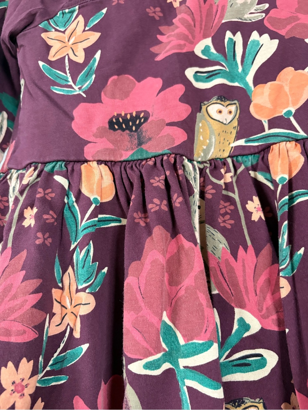 Tea Collection Burgundy woodland floral dress size 5 - Picture 6 of 8